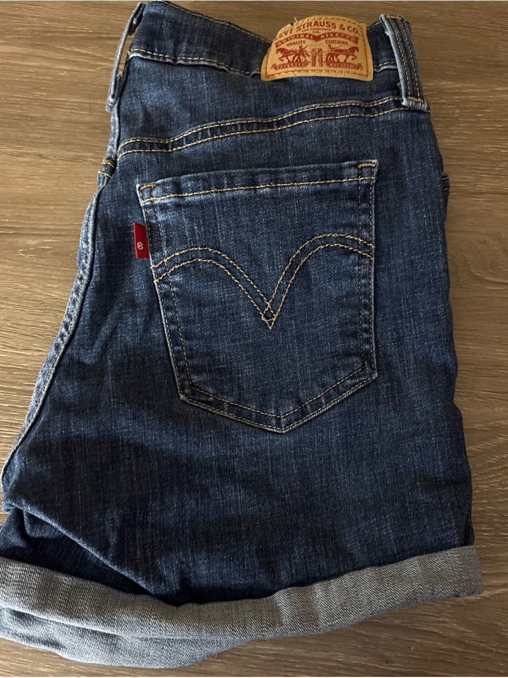 Levi's Women's Dark Blue Denim Jean Shorts